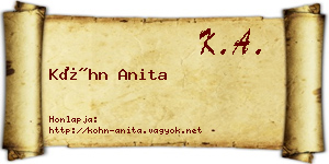 Kóhn Anita névjegykártya